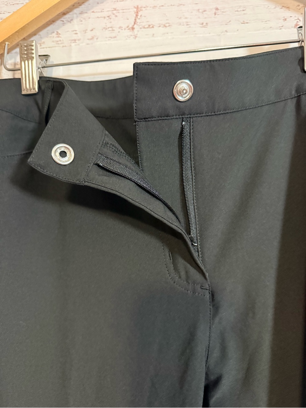 Slazenger Women's Golf Pants Black Size 12 Straight Leg Flat Front Belt Loops - Picture 4 of 6